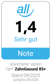 Rating all für ZahnGesund 85+ sehr gut - Münchener Verein