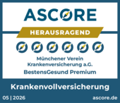 Rating Ascore f&uuml;r BestensGesund Premium herausragend - M&uuml;nchener Verein