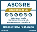 Rating Ascore für BestensGesund Premium herausragend - Münchener Verein