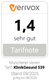 Rating verivox für KlinikGesund 539 sehr gut - Münchener Verein
