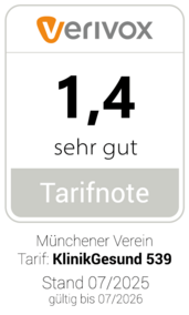 Rating verivox für KlinikGesund 539 sehr gut - Münchener Verein
