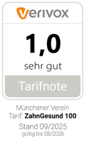 Rating verivox für ZahnGesund 100 sehr gut - Münchener Verein