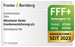 Rating Franke und Bornberg f&uuml;r ZahnGesund 100 FFF+ Note 0,5 hervorragend - M&uuml;nchener Verein