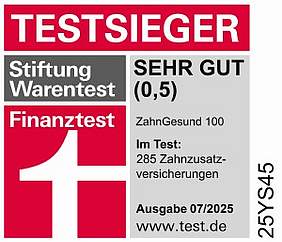 Rating Finanztest für ZahnGesund 100 sehr gut Testsieger - Münchener Verein