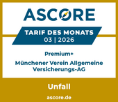 Rating Ascore Tarif des Monats Unfallschutz Premium+ - M&uuml;nchener Verein