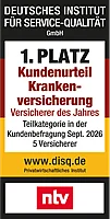 Rating Deutsches Institut für Servicequalität (ntv) für Krankenversicherung Kundenurteil 1. Platz - Münchener Verein