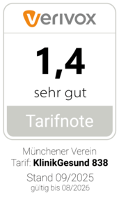 Rating verivox für KlinikGesund 838 sehr gut - Münchener Verein