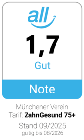 Rating all für ZahnGesund 75+ gut - Münchener Verein