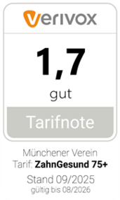 Rating verivox für ZahnGesund 75+ gut - Münchener Verein