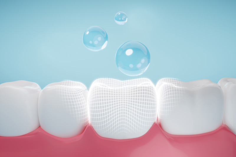 Eine Fluoridierung unterstützt die Schutzfunktion des Zahnschmelzes.