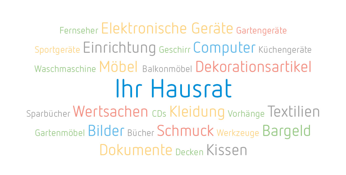 Mit der Hausratversicherung versicherte Gegenstände