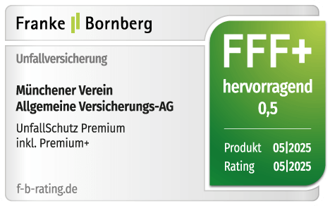 Rating Franke und Bornberg für Unfall Premium FFF+ Note 0,5 hervorragend - Münchener Verein