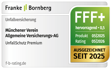 Rating Franke und Bornberg f&uuml;r Unfall Premium FFF+ Note 0,5 hervorragend - M&uuml;nchener Verein