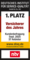 Rating Deutsches Institut für Servicequalität (ntv) zum Versicherer des Jahres - Münchener Verein