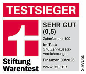 Rating Finanztest f&uuml;r ZahnGesund 100 sehr gut Testsieger - M&uuml;nchener Verein